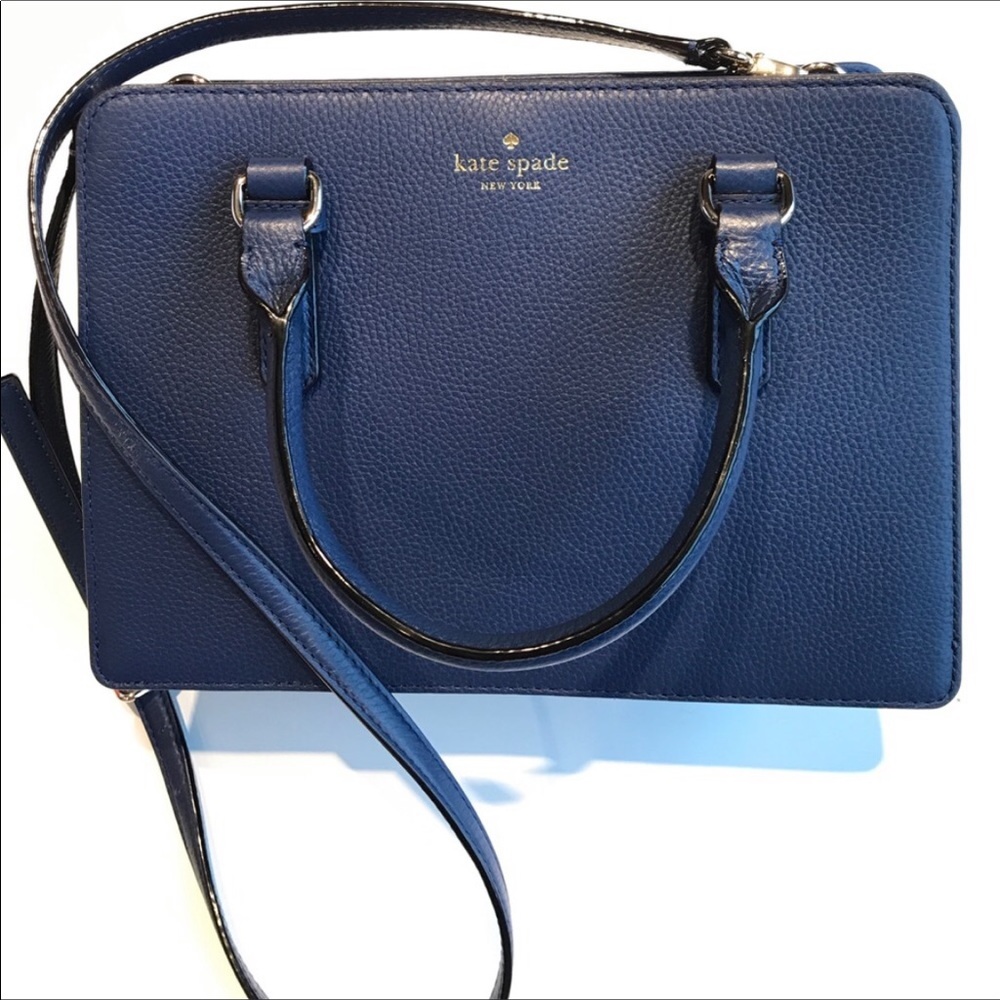 Blue late spade handbag